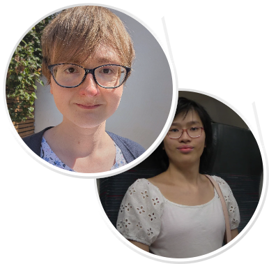 Katie (at front) and Kristina (behind).